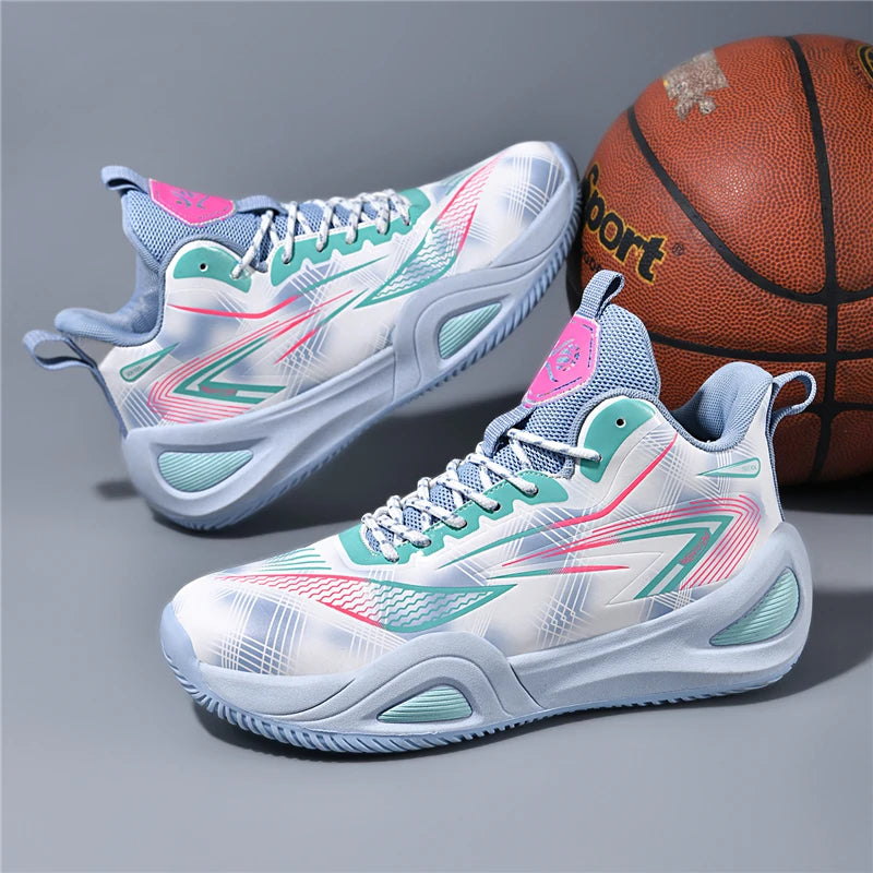 Men's Basketball Shoes Breathable Cushioning Non-Slip Wearable Runing Shoes Gym Training Athletic Basketball Sneakers for Men