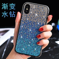 Flash diamond three-color gradient Phone Case For iPhone 14 13 12 mini 11 Pro Max 8 7 Plus XR XS X Wear-Resistant Glitter