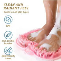 Foot & Back Scrubber Body Shower Brush Reusable Silicone Brush Foot Wash Mat Multifunction Sucker Wall Mat Foot Bathing Tool
