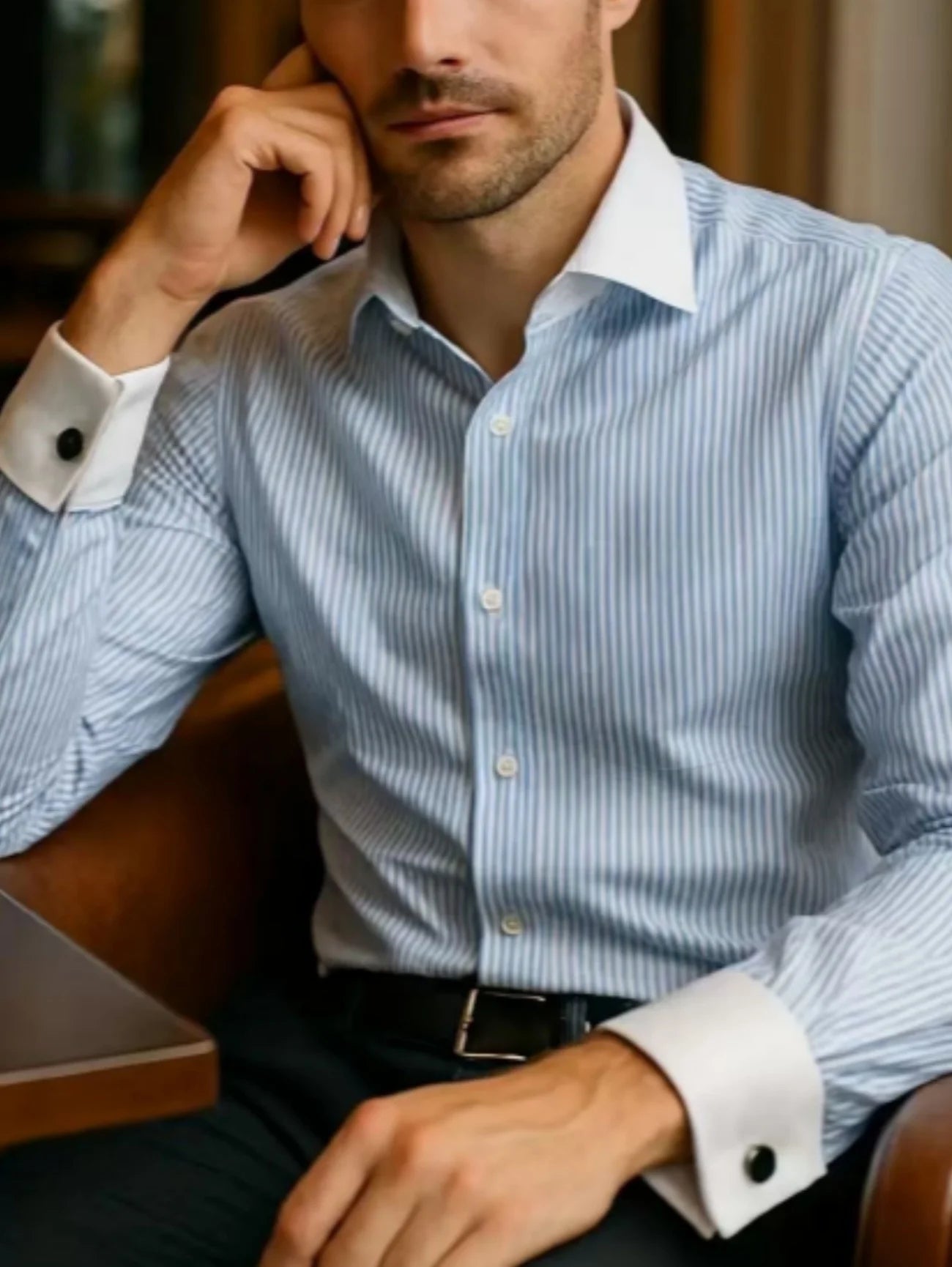 Men's Shirt Button Shirt Casual Shirt Black Red Blue Long Sleeve Striped Lapel Daily Vacation Wear Fashion Casual Tops Shirt