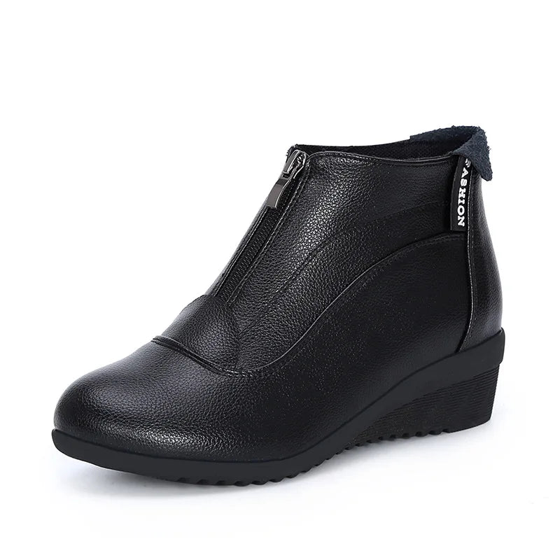 Winter Boots Women 2020 Women Snow Boots Wedge Heels Winter Shoes Women Warm Fur Casual Shoes Zip Women's Shoes Botas Mujer