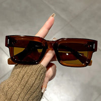 Luxurious Rectangle Sunglasses Women Men Fashion Brand Designer Casual Sun Glasses Female Male Plastic Outdoor Eyewear