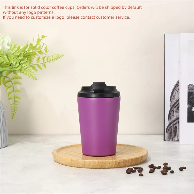 Insulated cup stainless steel coffee cup, vacuum bottle, insulated water hot and cold juice ice drink leak proof cup Customizabl