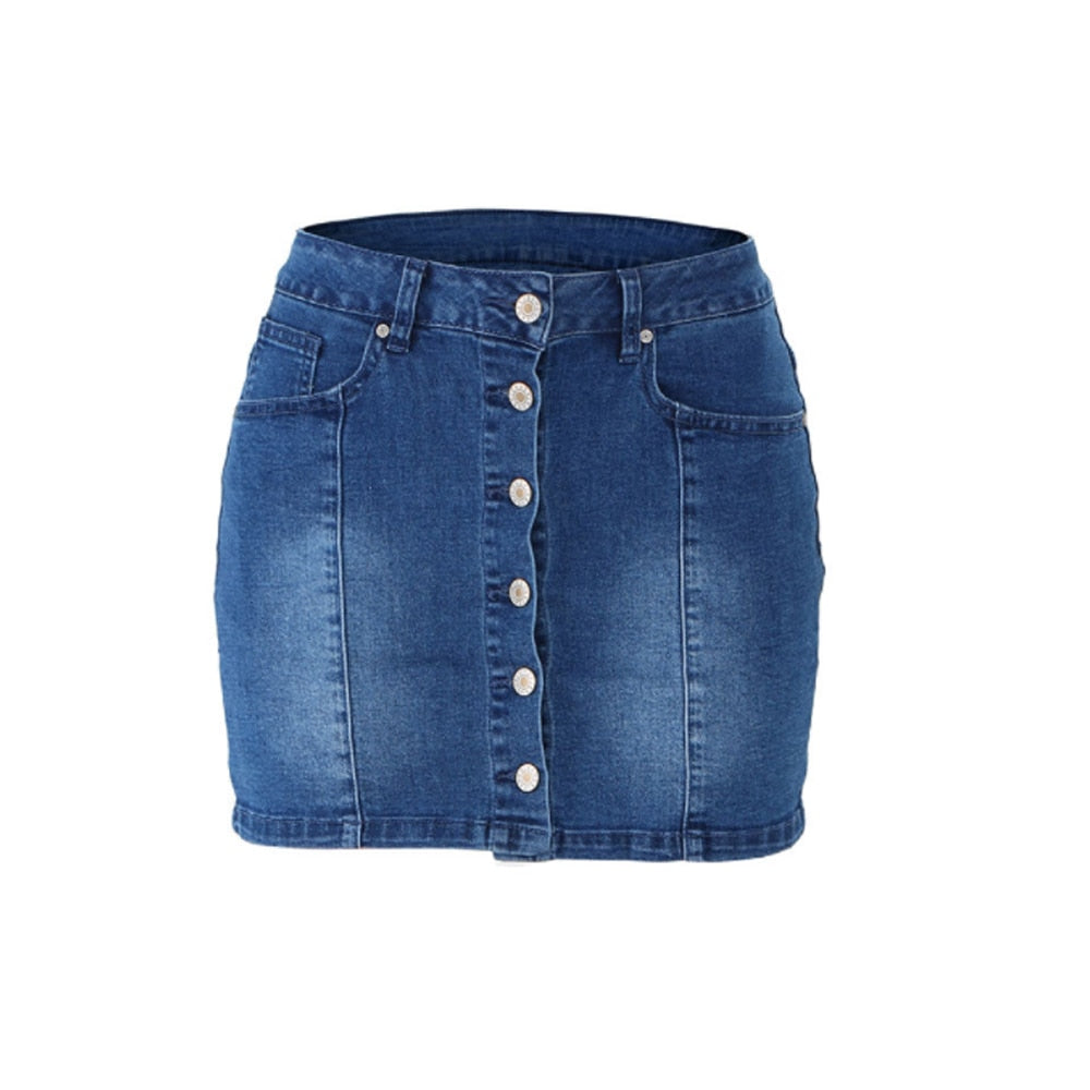 Sexy 2022 Summer New Multi-button Hip Skirt Trend Street Style Half Body Denim Skirt