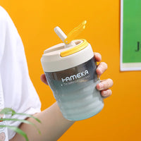 Cute Insulated Straw Cup - Leakproof 18/8 Stainless Steel Mug for Students, Beach, Office, Dishwasher Safe