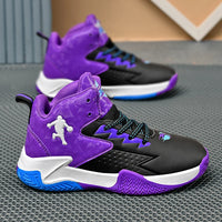 A pair of children's four-season high-top leather basketball shoes, wear-resistant and comfortable sneakers, sizes 31-40，CT-2036