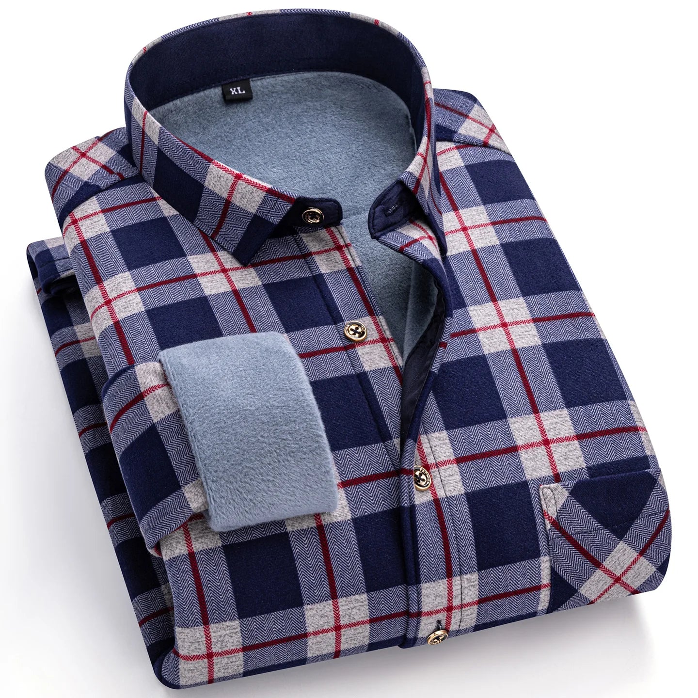 Winter Warm Men's Plaid Shirts Thickened Flannel Casual Menswear Long Sleeve Plus Size Office Workwear Casual Male Check Shirts