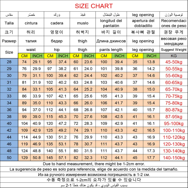 Jeans for Men Big Size 28-50 Denim Fabric Large Size Pants for Fat People 45-150kg Jeans Hombre Wide Leg Jeans Pantalon Homme