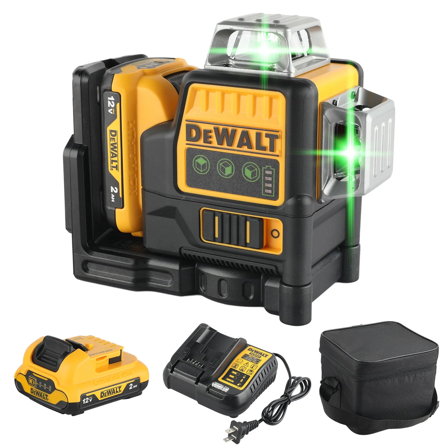 2025 NEW Dewalt DW089LG 3 Sides*360 Degree Vertical 12V Lithium Battery 12 Lines Laser Level 360 Horizontal Green Meter Outdoor