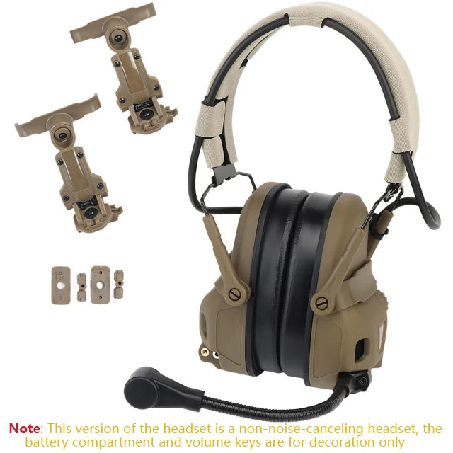 GEN 6 Tactical Headset Non-picking Noise-Cancelling Headset with Robotic Arm Mic for Hunting Paintball CS Militar Helmet