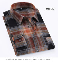S-11XL Plaid Flannel Shirts For Men's Long Sleeve Cotton Fashion Design Young Casual Standard-Fit Thick Man Shirt Blouse Clothes