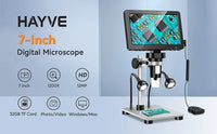 DM9 Digital Microscope with 7inch IPS Screen 1200x Coin Microscope Soldering Microscopios for Repairing With 10 LEDs， PC View