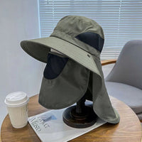 Outdoor Fishing Hat With Neck Flap Uv Protection Foldable Bucket Hats For Men Women Cycling Hiking Wide Brim Summer Sunshade Cap