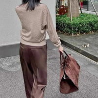 Ladies' Top-handle Bag High-end Feel Niche Design Large Capacity Vintage Commute Handbag For Autumn/winter Season