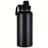 1pc Stainless Steel Insulated  1000ml/32oz Leakproof Water Bottle Double Wall Vacuum Thermal Drinkware Cup Perfect For Outdoor