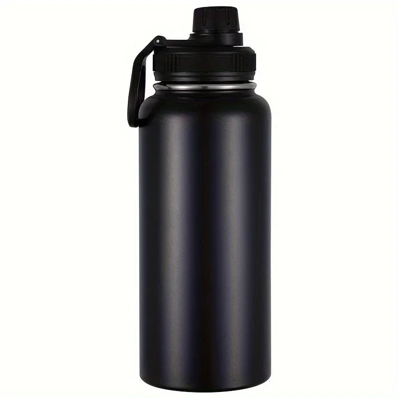 1pc Stainless Steel Insulated  1000ml/32oz Leakproof Water Bottle Double Wall Vacuum Thermal Drinkware Cup Perfect For Outdoor