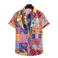 Summer 3d graffiti print shirt Casual fashion business men Hawaiian shirt Women Holiday button shirt ropa de hombre