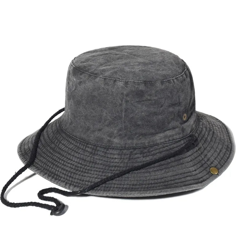 Fishing Hiking Sun Hat Men Women Boonie Wide brim Bucket Hat Outdoor Safari Summer Cap Cotton Bucket Hat