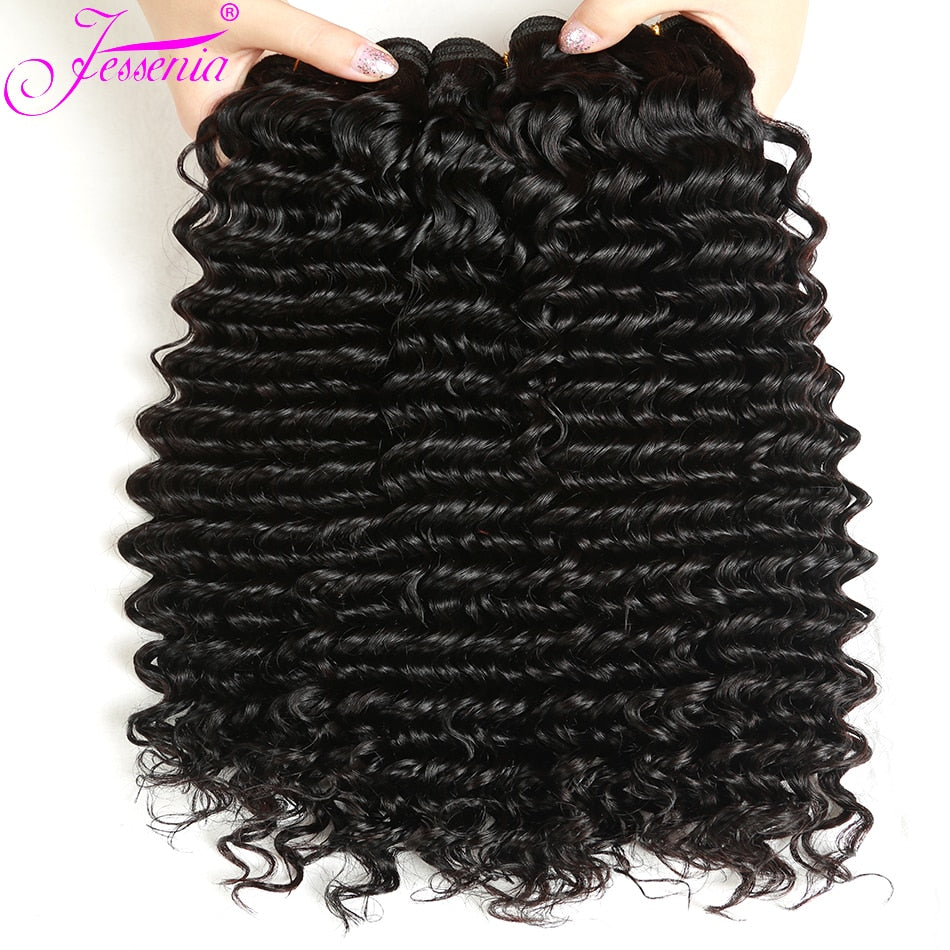 4 Bundles Deal 8-26Inch Loose Deep Wave Tissage Malaisienne Real Human Hair Bundles Remy Peruvian Deep Curly Extensiones Humanas