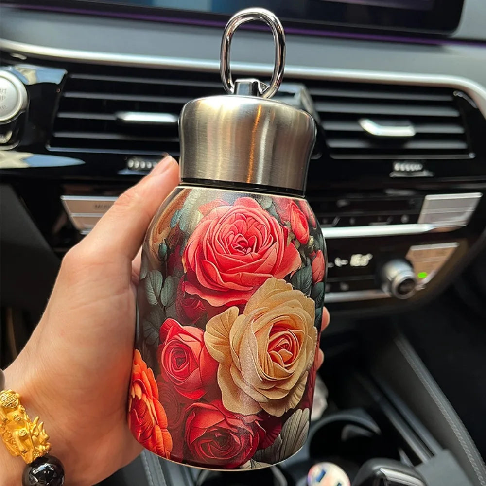 Cute Double Wall Insulated Cup 300ml 304 Stainless Steel Water Bottle Mini Coffee Mug Pocket Cup Portable Vacuum Handy Cup