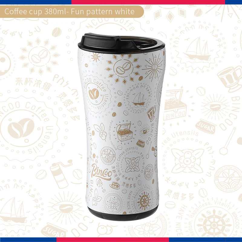 380ml Insulated Coffee Mug Stainless Steel Tumbler Water Thermos Vacuum Flask Mini Water Bottle Portable Travel Mug Thermal Cup