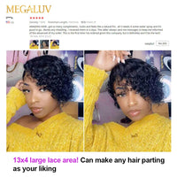 13X4 Jerry Curly Lace Front Wig 99J Wave Lace Closure Wig Glueless Human Hair For Women HD Preplucked Side Part Lace Front Wig