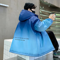 Winter Child Gradient Color Jacket Coat With Hoodies For Boy Luxury New Fashion Thermal Overcoats Kids Warm Hooded Trench Parka