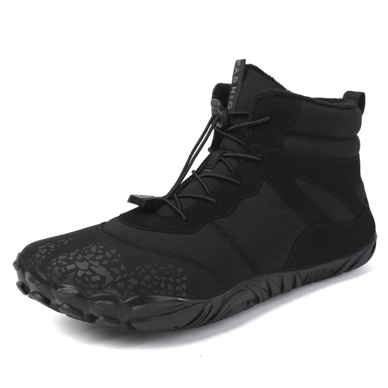 Winter Warm Running Barefoot Shoes Women Men Rubber High Ankle Boots Waterproof Non-Slip Breathable for Trekking Climbing
