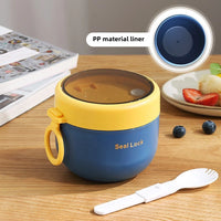 600ml Food Thermal Jar Insulated Soup Cup Thermos Containers Stainless Steel Lunch Box Thermo Keep Hot Vaccum Cup With Spoon