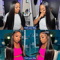 30 40 Inch Bone Straight Lace Human Hair Front Wigs 13x6 13x4 Hd Transparent Lace Frontal Wig 210 Density Lace Wigs For Women