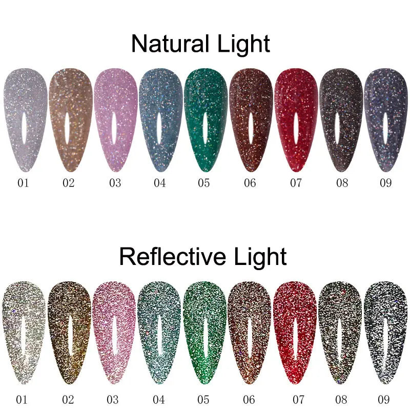 80g DISCO Gel Colorful Reflective Glitter Nail Gel Polish Sparkling Auroras Laser Gel Shiny Sequins UV Gel Varnish Manicure