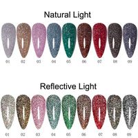 80g DISCO Gel Colorful Reflective Glitter Nail Gel Polish Sparkling Auroras Laser Gel Shiny Sequins UV Gel Varnish Manicure