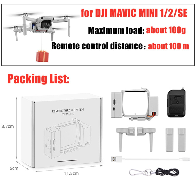 Airdrop System for DJI Mavic 3/2 Pro Zoom AIR 2 Mini 2/Mini 3 Drone  Wedding Ring Gift Deliver