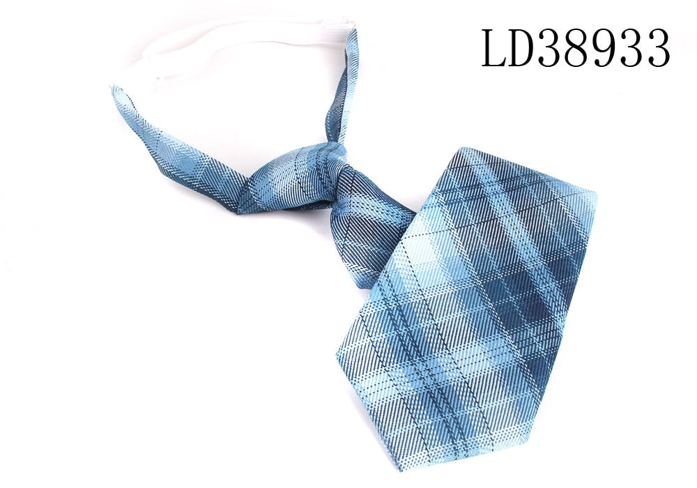 Skinny Ties For Men Women Casual Plaid Necktie Suits Boys Girls Ties Slim Men Necktie Gravatas Simple Lazy person Student Tie