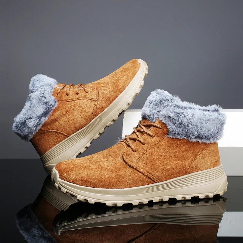 Winter Boots for Men 2025 New Plush Snow Boots Men Ankle Boots Warm Black Couple Cotton Couples Platform Shoes Sneakers