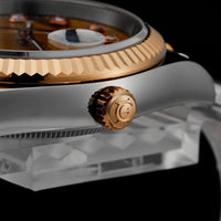 Eniton 36mm Men's Stainless Steel Watch with Peacock Stone Tiger Eye Dial NH35 Movement Mechanical Watch