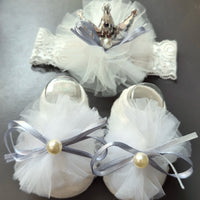 Cute Infant Headband Socks Combo - Breathable Bow Headband & Grip Socks for Baby (1 Set)