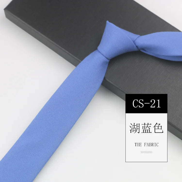 Classic 6cm Solid Navy Brown Neckties For Men Narrow Soft Cotton Neck Ties Casual White Tie Club Party Shirt Accessories Cravat