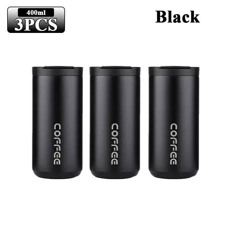400ML Stainless Steel Coffee Cup Travel Thermal Mug Leak-Proof Thermos Bottle Tea Coffee Mug Office Business Style Thermos
