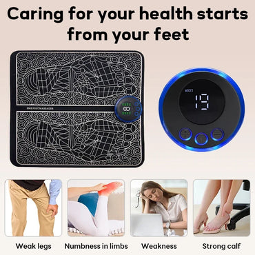 Foot Massger Sole Massage Pad Feet Muscle Stimulation 8 Modes 19 Level Relax Improve Blood Circulation Relief Pain Relax Feet