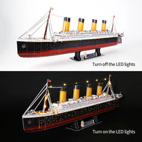CubicFun 3D Puzzles Ship from PL/US/RU LED Flying Dutchman Pirate Ship Model Queen Anne Revenge Sailboat Titanic Ship Jigsaw