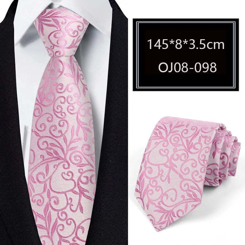 Luxury 56 Colors New Men's Tie Classic Floral Stripe Plaid 8cm Jacquard Neck Tie Necktie For Men Business Wedding Party