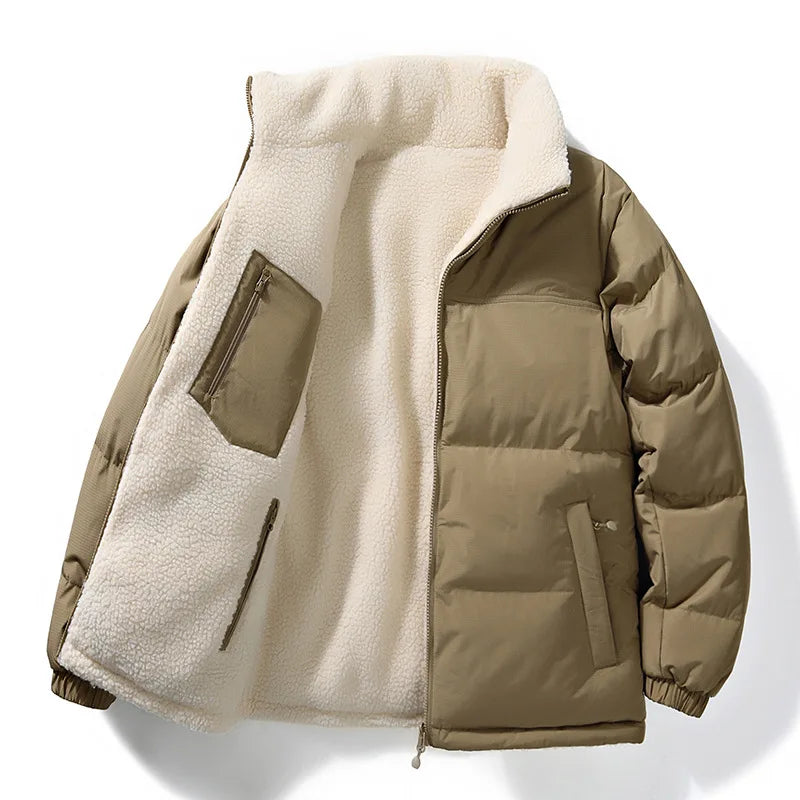 Winter Cotton Coat for Men - New Style, Lamb Hair Padded Cotton Coat, Double-sided Wear, Loose and Warm Cotton Jacket for Women