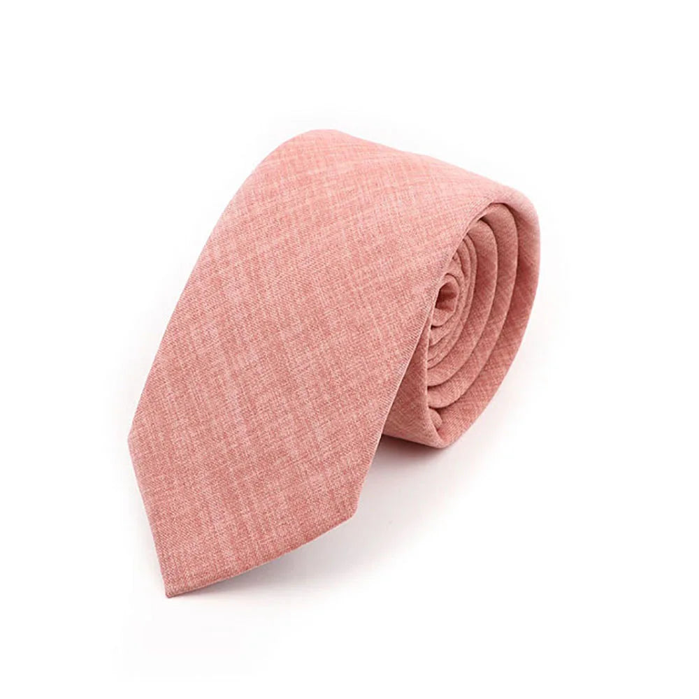 Solid Color Handmade Cotton Ties Men Necktie Striped Narrow Collar Slim Pink Sage Green Casual Tie Wedding Suit Accessories Gift
