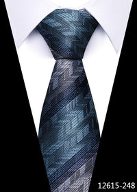 Newest Style 8 cm Necktie Man Blue Golden Striped Wedding Accessories Performance Tie Men Necktie Gravatas Fit Business