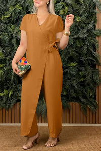 Female Casual Jumpsuit V-Neck Sleeveless Lace-up Jumpsuits For Women Fashion Office Holiday Womens Clothing Jumpsuits Summer New