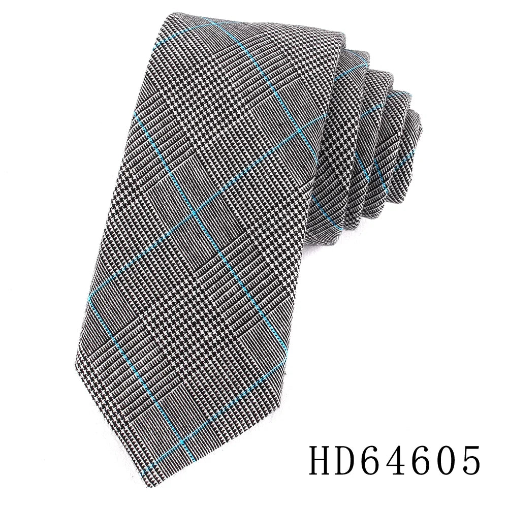 Cotton Skinny Tie For Men Women Casual Plaid Neck Tie For Party Business Wedding Neckties Adult Suit Slim Neck Ties For Gifts