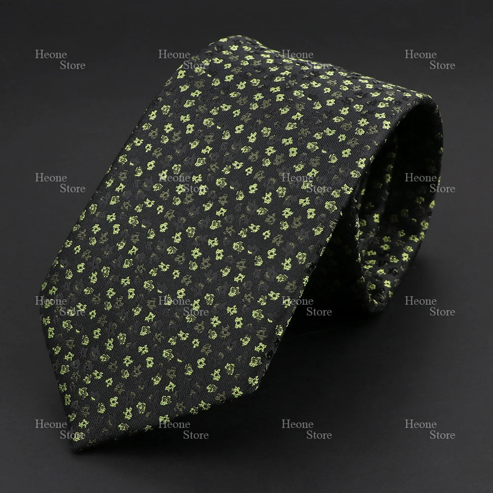 Novelty Men's Tie Floral Rose Constellation Designed Wave Lines Pattern Red Blue Green Neckties Fit Party Dinner Wedding Cravat