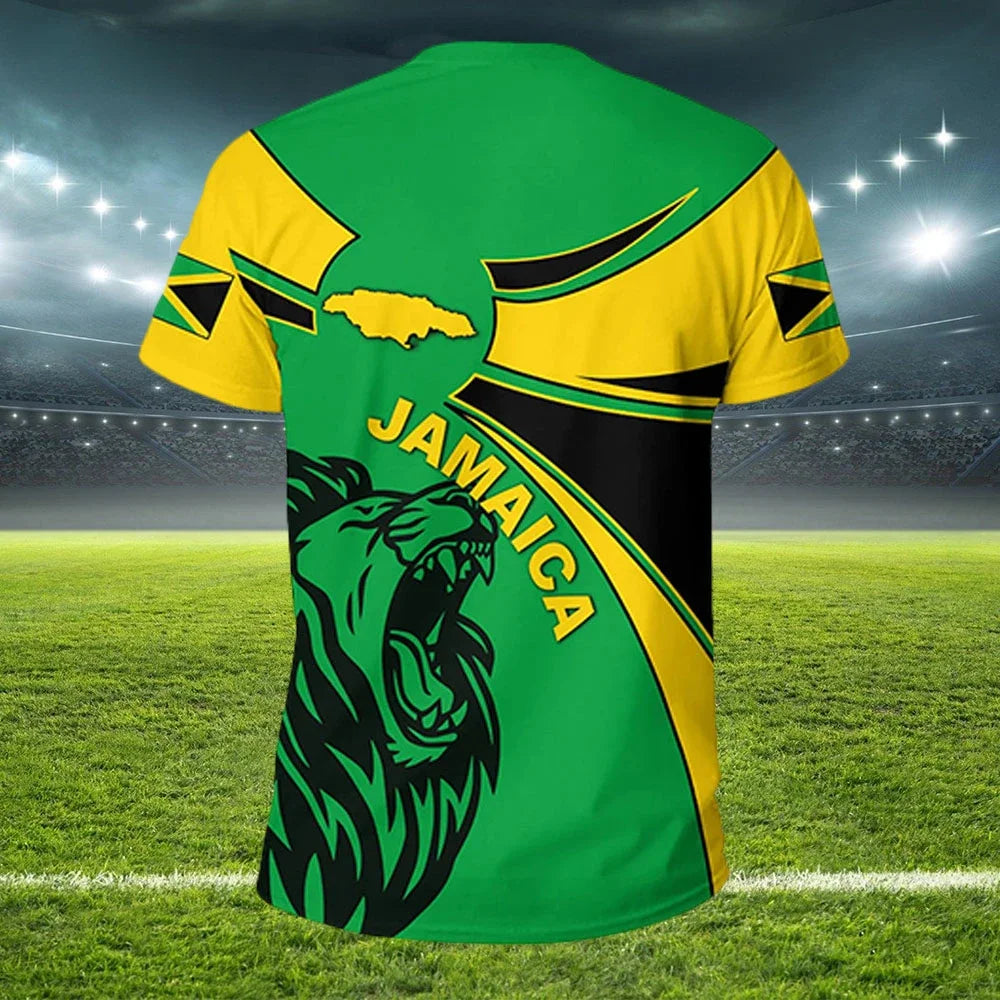 Jamaica Flag 3D T Shirt For Men Football Jersey National Emblem Tees Soccer Team Clothing