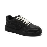 Fashionable and Luxurious New Men Sports Shoes Solid Color Round Toe Flat Spring Flat Bottom Thick Sole Comfortable Sports Shoes
